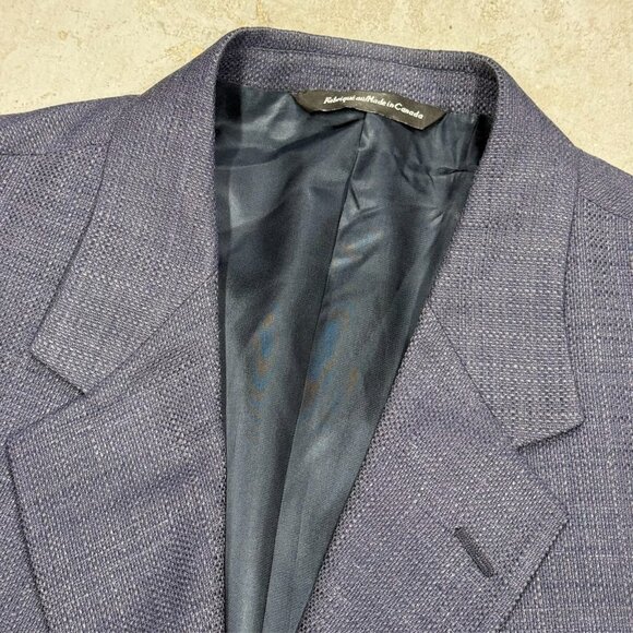 Coppley Wool Linen Silk Blazer Hopsack Sport Jacket Blue 46 L - Picture 5 of 9